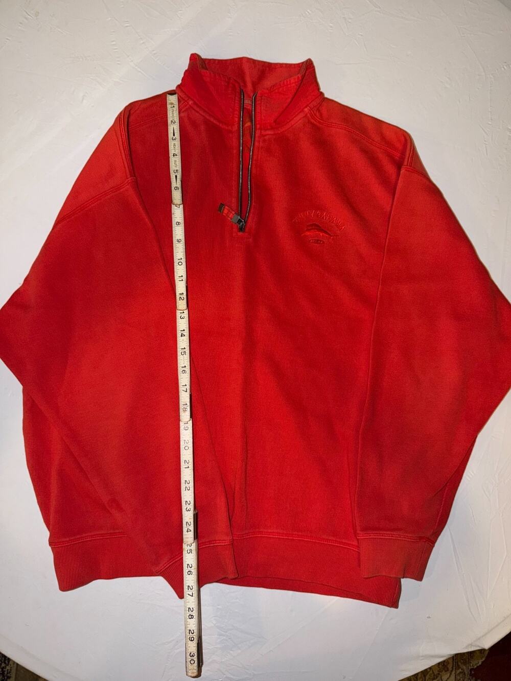 TOMMY BAHAMA Relax 1/4 Zip Sweater, Men's Size Large, Red